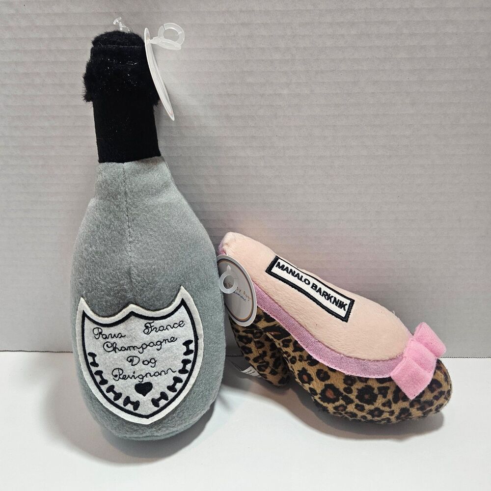 Haute Diggity Dog toys champagne stiletto NWT